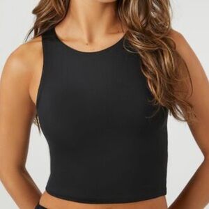 SWS Contour Sculpt Cropped Tank Top Women’s SZ XL Athletic Solid Black NEW